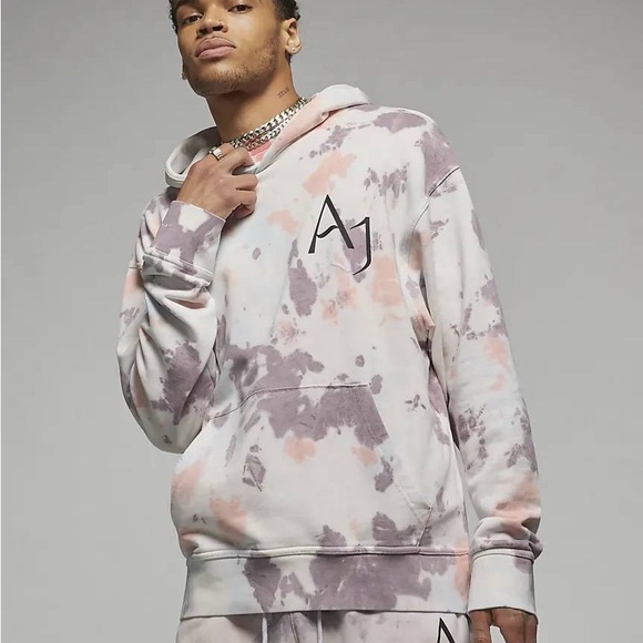 Jordan Size S Sport DNA Tie-Dye Pullover Hoodie - Plum Fog - Picture 1 of 7